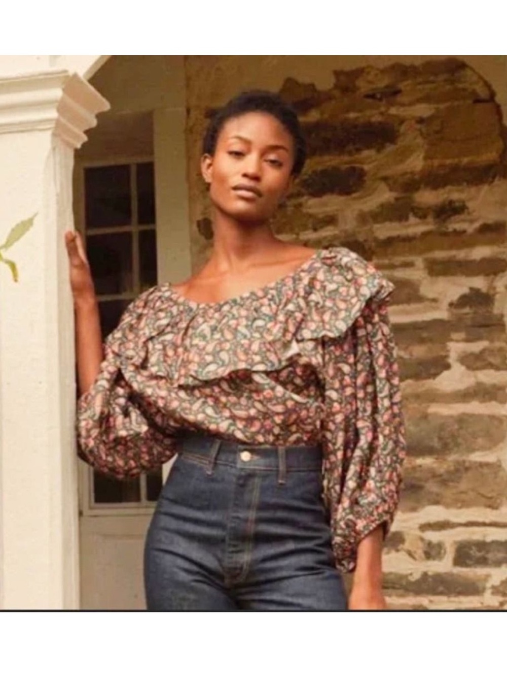 Doen Cielito Floral Ruffle Off-Shoulder Blouse